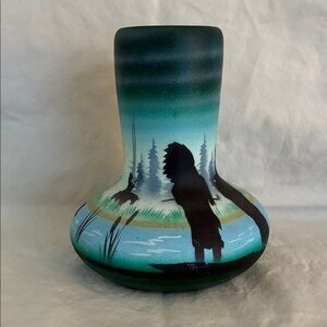 Scenic Green and Blue Vase